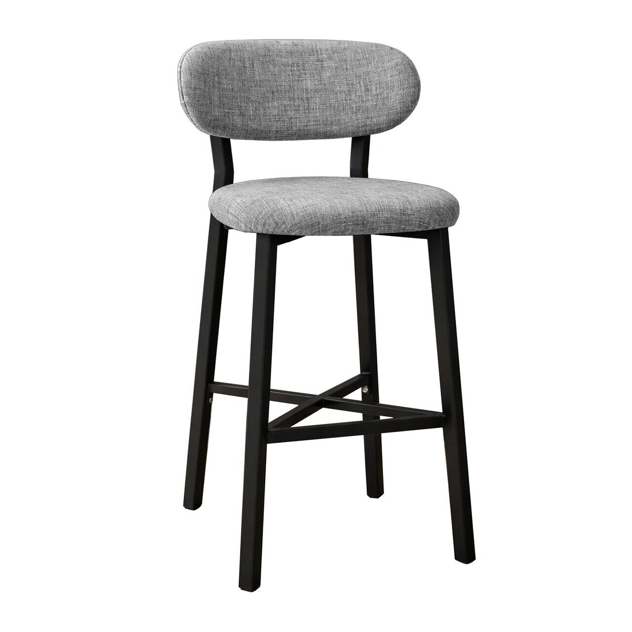 Scaun de bar, Hanah Home, Luna, 42x100x45 cm, Fier/Poliester/In, Gri — imaginea 6