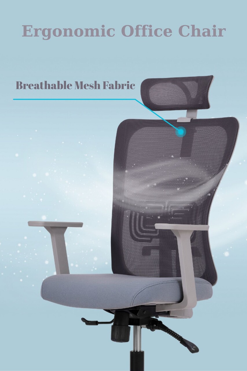 Scaun de birou, Hanah Home, Lumbar 126, 61x126x68 cm, Plastic, Gri - view 9