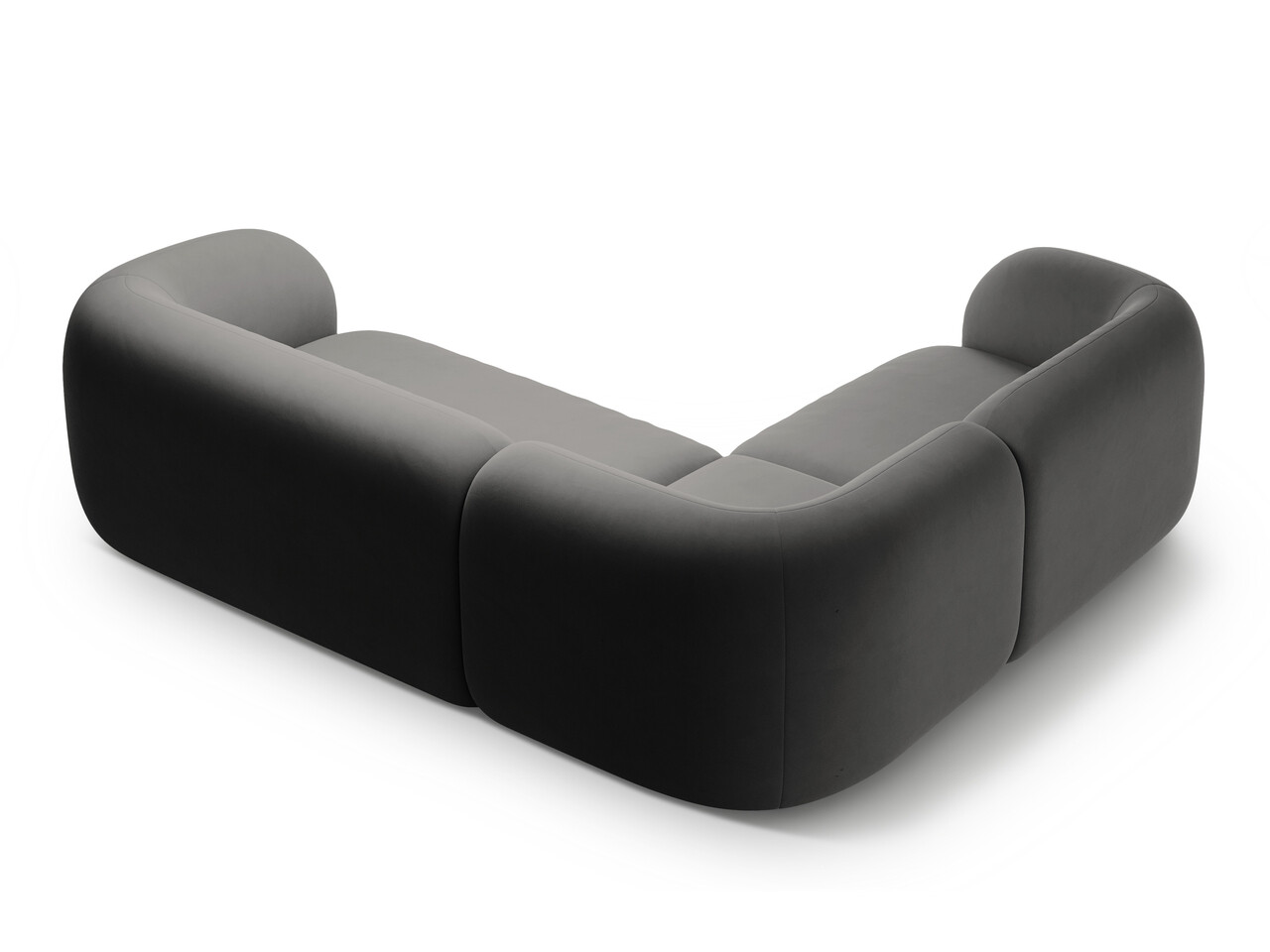 Coltar stanga 4 locuri, Kate, Micadoni, 252x220x76 cm, catifea, gri inchis - 1 | YEO