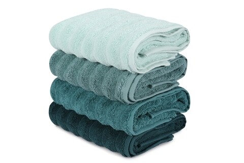 Set 4 prosoape de maini 406, beverly hills polo club, 50x90 cm, bumbac, albastru petrol