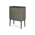 Cos de gunoi cu soft touch, Brabantia, Bo Touch Platinum, 3x11 L, 31.2x54x68 cm, otel, gri
