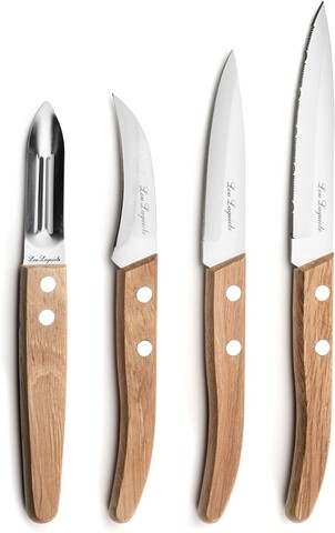 Set 4 cutite esentiale, lou laguiole, essentials forest, inox/lemn