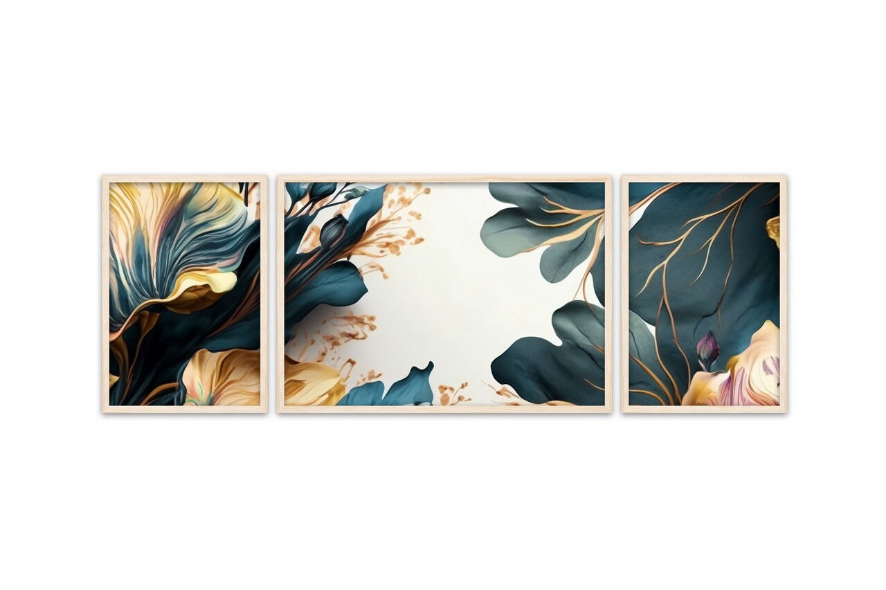 Set 3 tablouri decorative, Huhu310, Cadru: 100% LEMN MASIV (Grosime: 2 cm), Multicolor - view 3