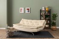 Canapea extensibila cu 3 locuri, Futon, 859FTN2894, Metal , Crem