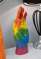 Figurina /sculptura decorativa Rainbow Hand Ok, Mauro Ferretti, 16x10.5x36 cm, polirasina, multicolor