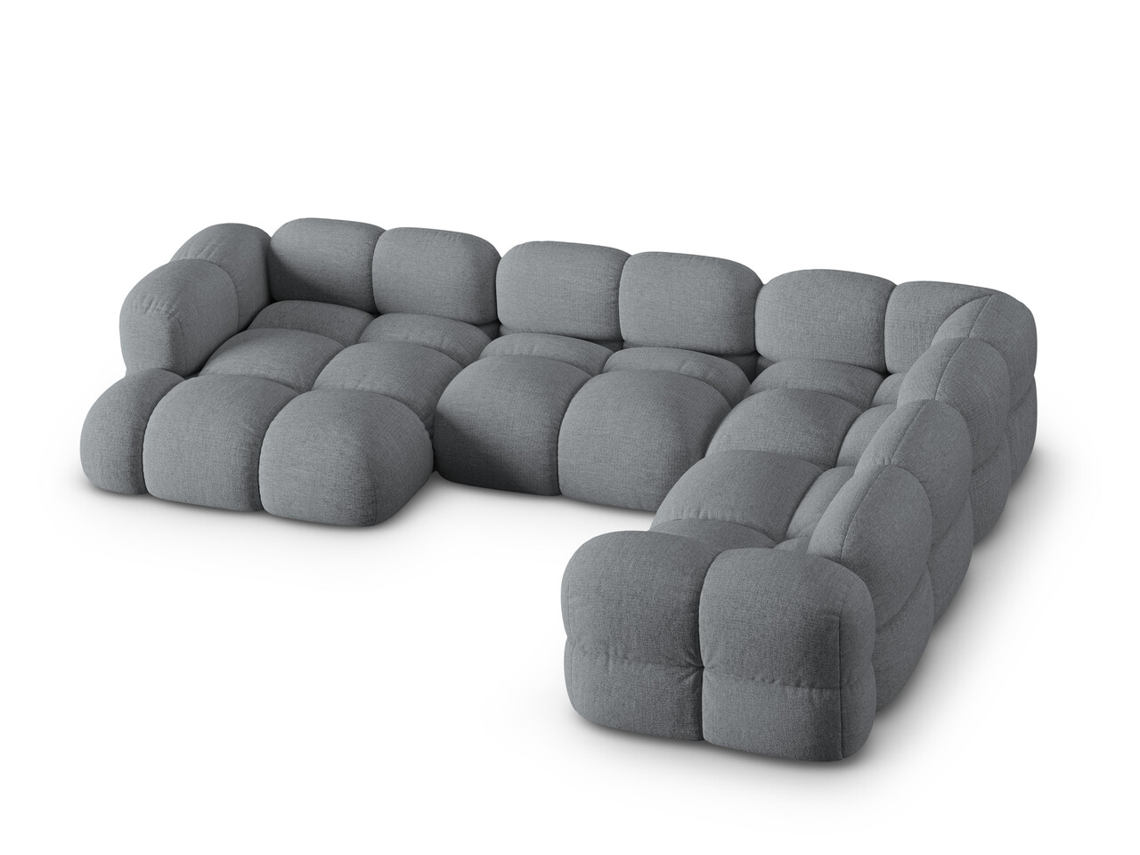 Coltar panoramic dreapta 5 locuri, Loretto, Cosmopolitan Design, 345x250x68 cm, tesatura structurata, gri - 1 | YEO
