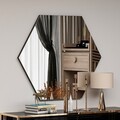 Oglinda decorativa, Siam, Zeo, 70x60x2.2 cm, MDF , Negru