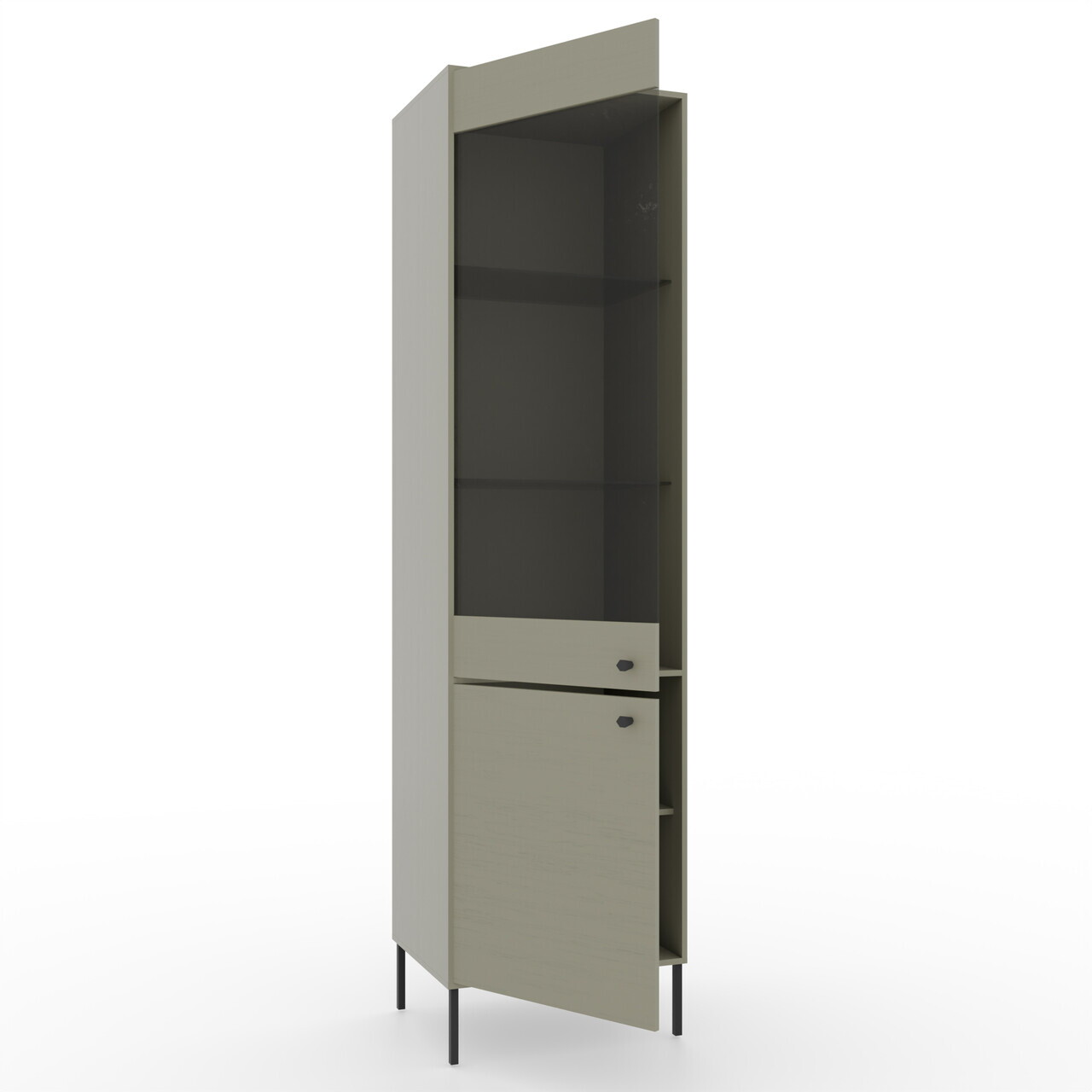 Dulap de bucatarie ADRK, Tili, 51.8x40.8x195 cm, PAL laminat, verde eucalipt — imaginea 3