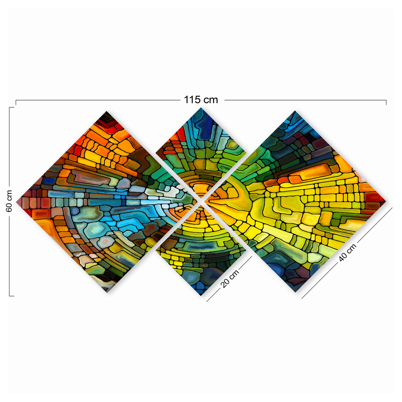 Set 4 tablouri decorative, 4MDF229038481, MDF, Imprimat UV, Multicolor
