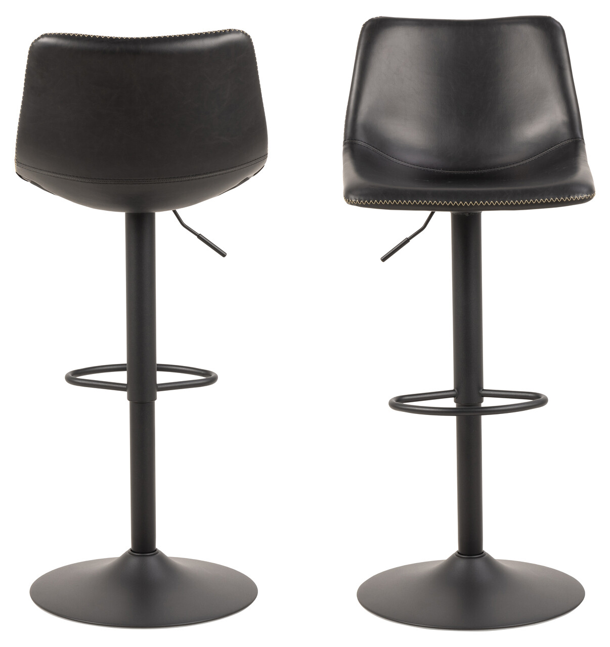 Scaun de bar Oregon, Actona, 47x51x110 cm, rotativ, piele ecologica/otel, negru - view 7