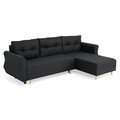 Coltar extensibil cu lada si sezlong interschimbabil, Lecce, L.230 l.76/140 H.90, stofa, gri inchis