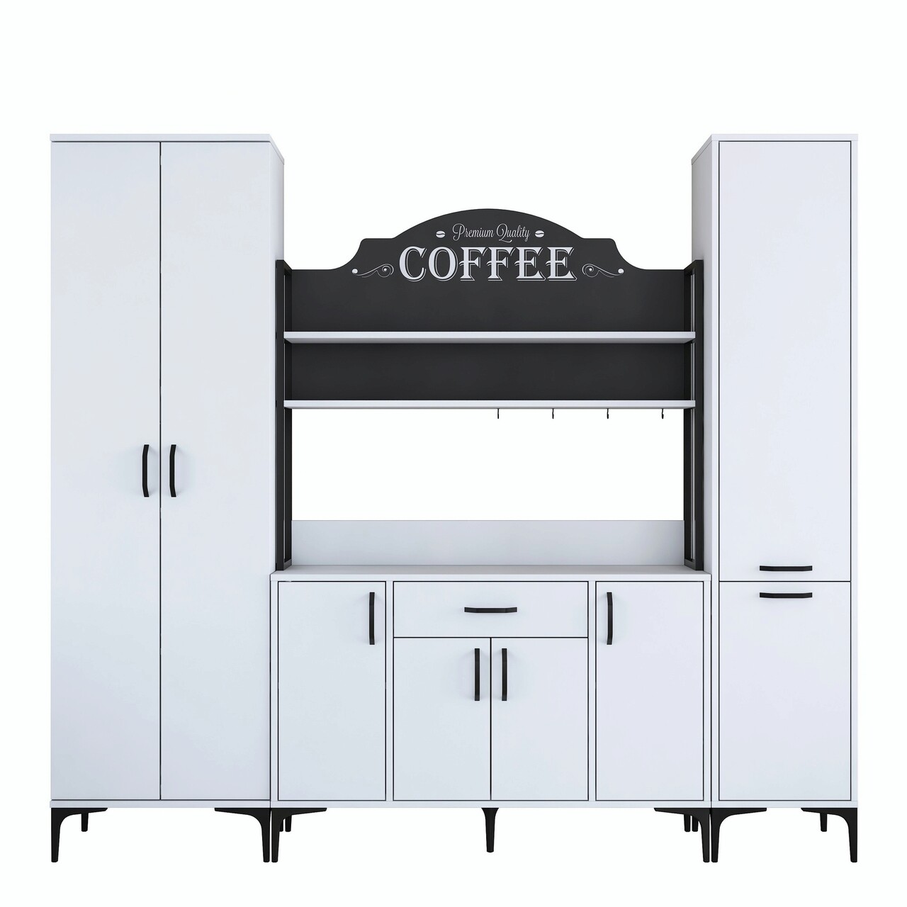 Dulap multifunctional, Rani, JE150, 220x198.6x40 cm, PAL, Alb