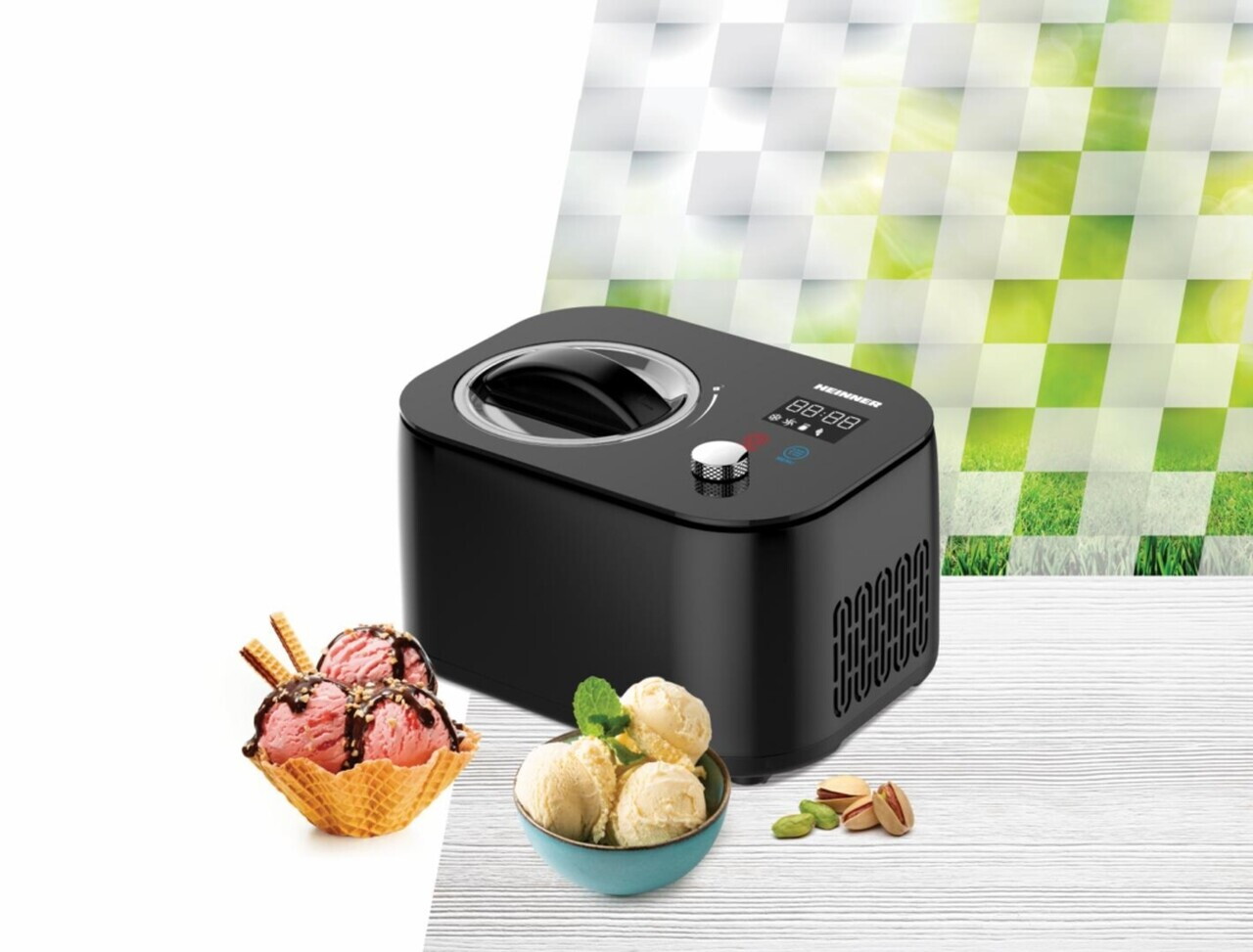 Masina inghetata IceDelight, Heinner, 100W, 1L, negru