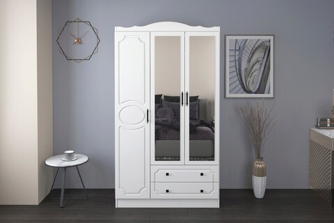 Dulap pentru haine, Glenevis, Mihra 203, 105x186x50 cm, Alb 105x186x50 imagine 2022