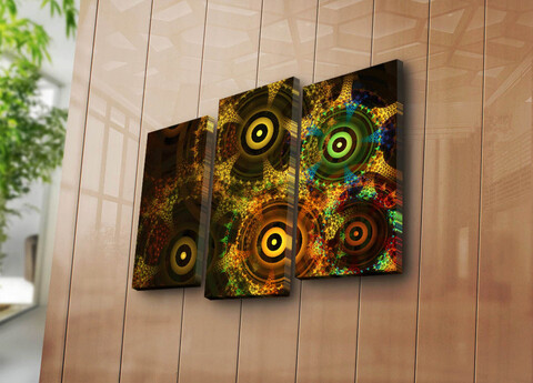 Set 3 tablouri decorative, 3patk-109, canvas, 20 x 39 cm, 2 piese, multicolor