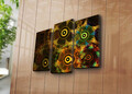 Set 3 tablouri decorative, 3PATK-109, Canvas, 20 x 39 cm, 2 piese, Multicolor