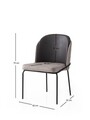 Set scaune 4 piese, Nmobb, Dore, Auriu / Negru / Gri