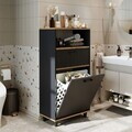 Dulap multifunctional, Hanah Home, 2507, 60x115x35 cm, PAL MELAMINAT, Antracit / Pin Atlantic