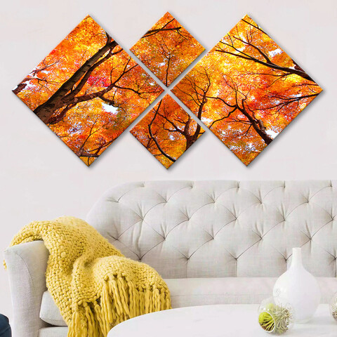 Set 4 tablouri decorative, 4mdf196435259, mdf, imprimat uv, multicolor