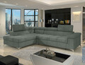 Coltar extensibil stanga 4 locuri ELTAP, LT-100TOU, Eridano, 275x202x88 cm, lemn/poliester, verde inchis
