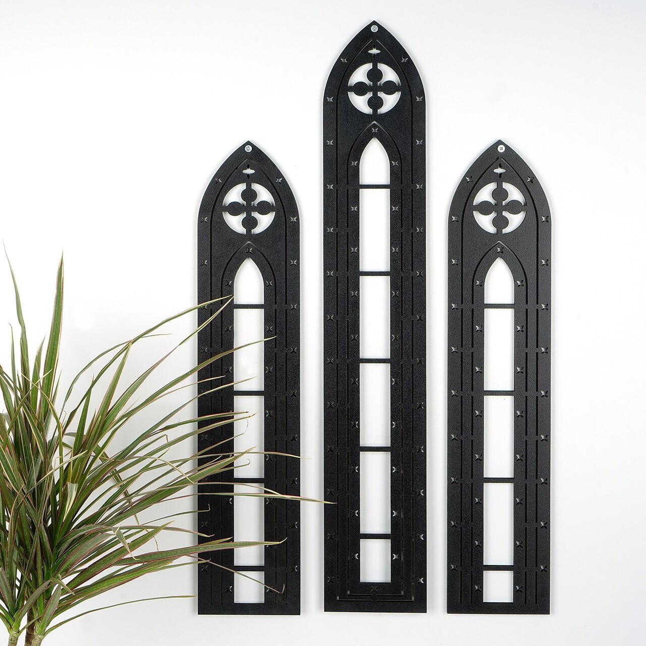 Decoratiune de perete, CRY022, Dimensiune: 53 x 11 cm (2 bucăți), Negru - view 2