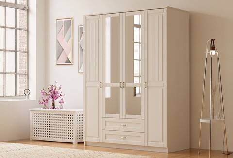 Dulap pentru haine, Rabi, Rb-121-01, 140x210x52 cm, Alb mat