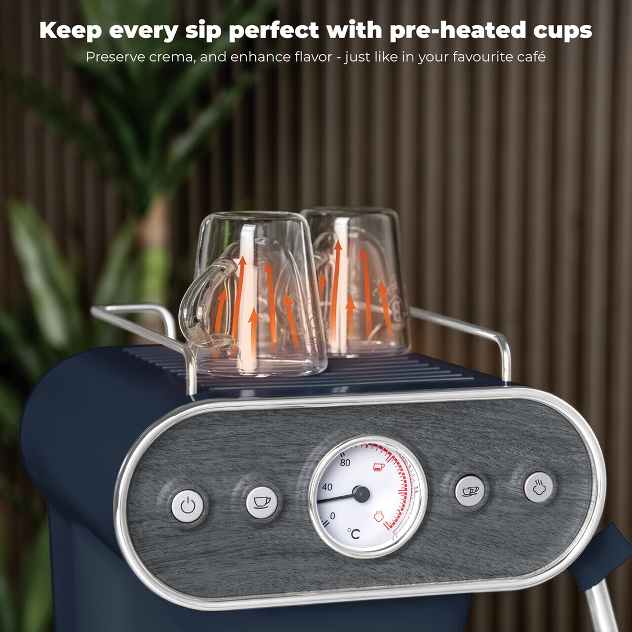 Espressor 3 in 1 Berlinger Haus, Deep Sea, 950W, 23x26.5x30.5 cm, inox, albastru mat/natur - view 6