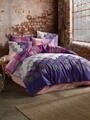 Lenjerie de pat pentru o persoana Dantel, Majoli Home Collection, 3 piese, 160x240 cm, 100% bumbac ranforce, alb/mov