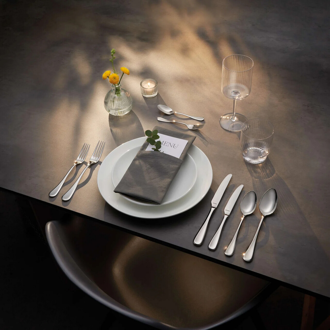 Set tacamuri 84 piese Amefa, Drift, inox 18/10, argintiu