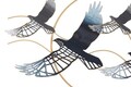 Decoratiune de perete Bird, Mauro Ferretti, 91 x 50 cm, fier, multicolor