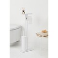 Suport hartie igienica si perie toaleta, Brabantia, MindSet, 29x12.5x75.5 cm, otel, Alb