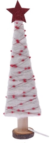 Decoratiune Xmas Tree, lana, alb