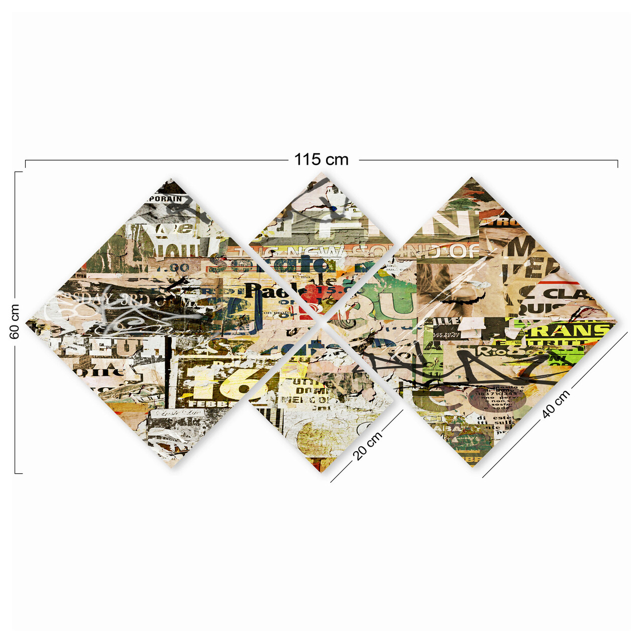 Set 4 tablouri decorative, 4MDF27905032, MDF, Imprimat UV, Multicolor