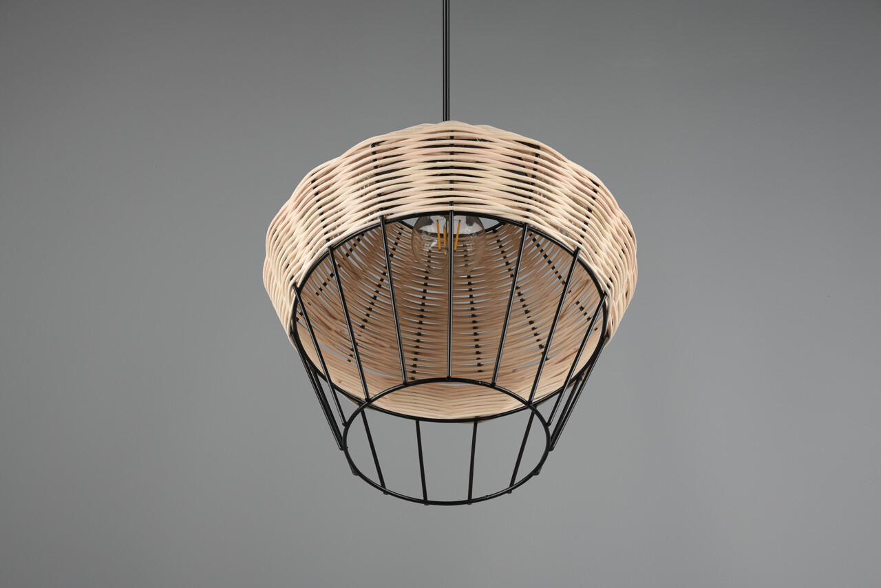 Lustra Borka, RL, 30x150 cm, 40W, 1x E27, ratan, natur/negru - 2 | YEO