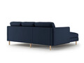 Coltar stanga 3 locuri, Eden, Micadoni, 223x150x90 cm, catifea, albastru inchis