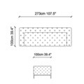 Canapea fixa Fashion, Ndesign, 4 locuri, 273x100x71 cm, lemn, gri