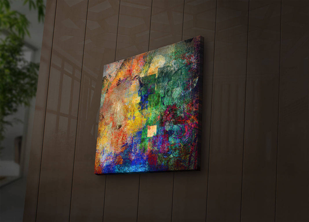 Tablou decorativ cu lumina LED, 4040İACT-1, Dimensiune: 40 x 40 cm, Multicolor - view 3