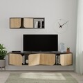 Comoda TV cu raft, Decortie, Spark, pal melaminat, stejar/antracit