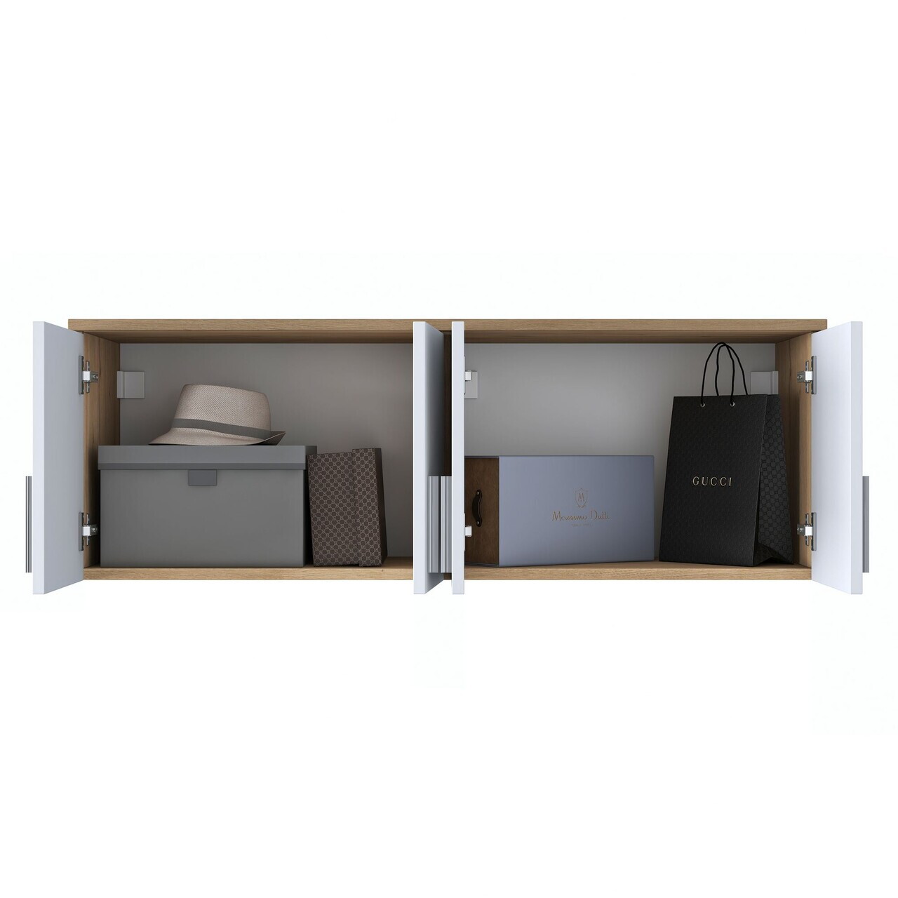 Dulap de perete, Hanah Home, EA150, 120x41.4x37.5 cm, PAL melaminat, Nuc/Alb - view 10