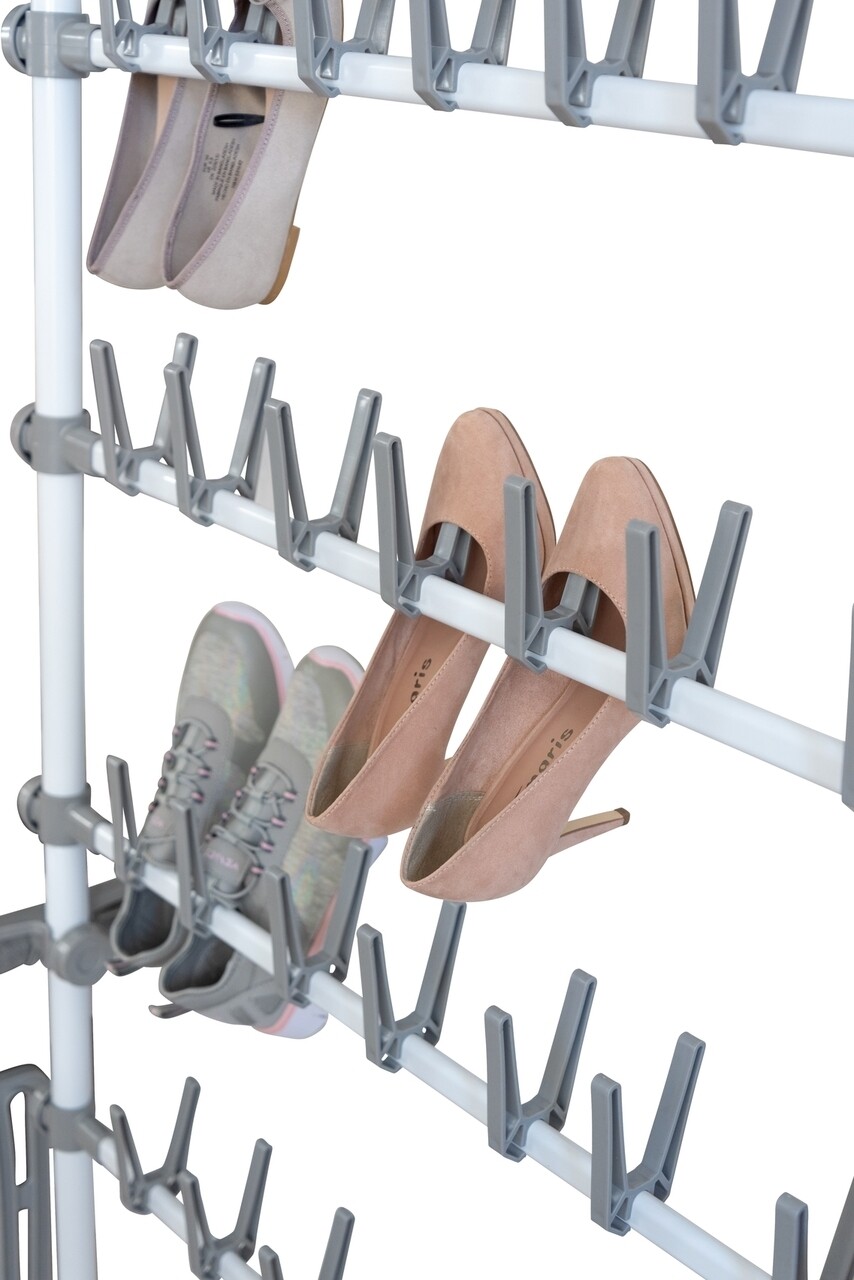 Suport extensibil pentru incaltaminte, Wenko, Herkules Pull-out Shelf, 48 perechi, inox/plastic/polipropilena, gri/alb - 1 | YEO