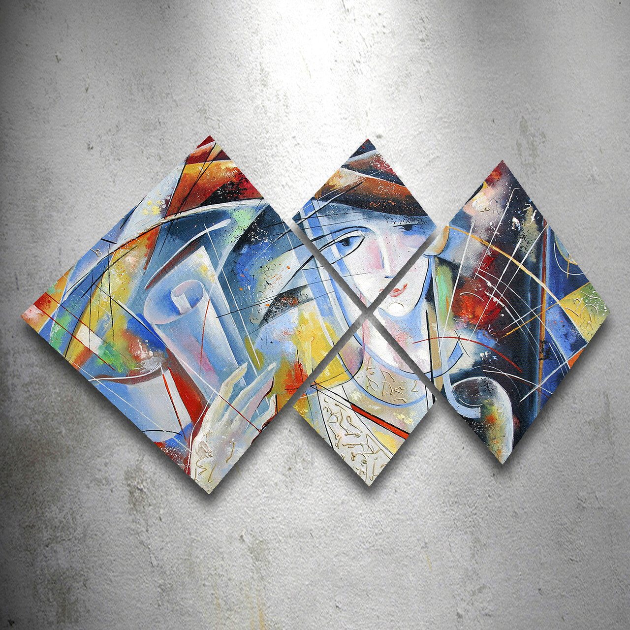 Set 4 tablouri decorative, 4MDF1101741152, MDF, Imprimat UV, Multicolor - 1 | YEO