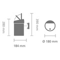 Cos de gunoi cu soft touch, Brabantia, Brilliant Steel, cu fixare pe perete, 3 L, 18.4x18x28 cm, otel, argintiu