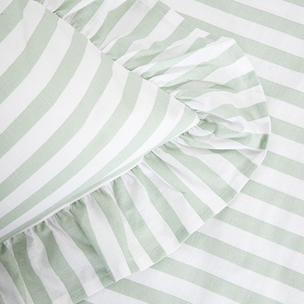 Lenjerie de pat King Size, Trudy, Homla, 200x220 cm, 3 piese, bumbac, verde fistic/alb - view 5