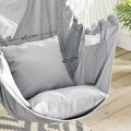 Hamac tip scaun cu 2 perne, Songmics, 148x125 cm, max 150 kg, bumbac/lemn, gri