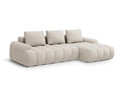 Coltar extensibil dreapta 3 locuri, Linz, Cosmopolitan Design, 275x142x84 cm, tesatura structurata, bej
