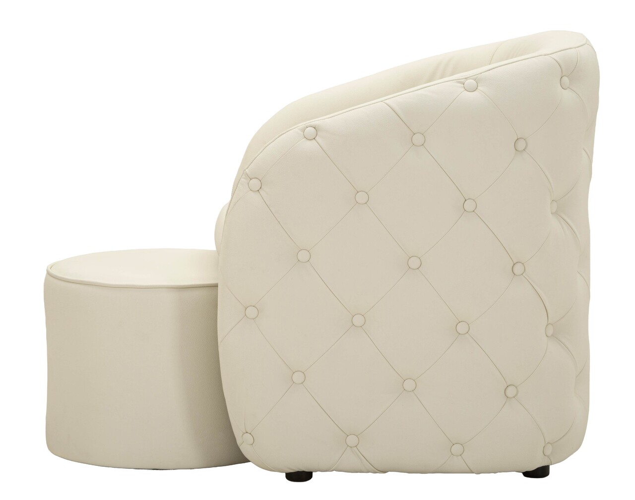 Set fotoliu si taburet pentru picioare, Mauro Ferretti, Zagabria, 75x76x80 cm, lemn de pin/piele ecologica, alb - imagine 8
