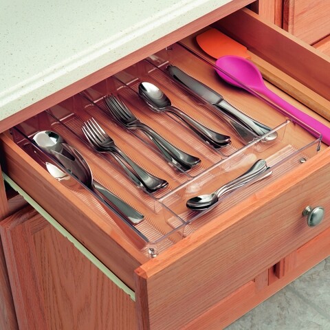 Organizator tacamuri pentru sertar bucatarie Linus Max, iDesign, 34x35x5 cm, plastic