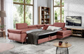 Coltar extensibil dreapta 4 locuri, ELTAP, Anton, 272x203x85 cm, lemn/poliester, roz
