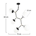 Lustra, Opviq, 892OPV1634, Metal, Alb/Negru