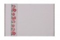 Set 6 prosoape 30x50 cm, 100% bumbac, Saheser,Bordürlü Beyaz  Kırmızı Mantar